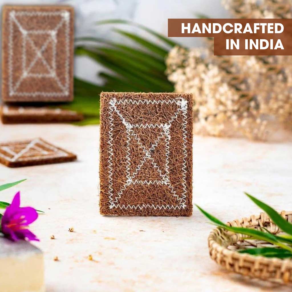 Coconut Coir Scrubber Pad for Kitchen Cleaning | Natural Eco-Friendly Dish Wash Scrub | Heavy Duty Utensil Cleaner